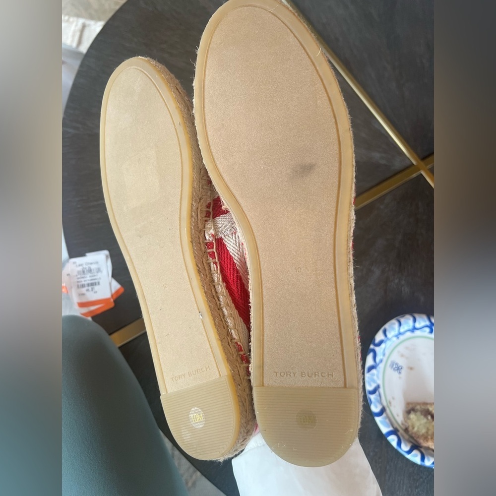Tory Burch Fray Stripe Espadrille Flats. Size 10 - Picture 7 of 7